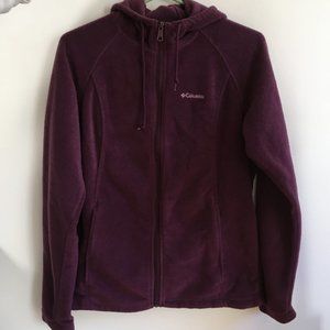 Large Columbia Purple Fleece Zip Front Hoodie
